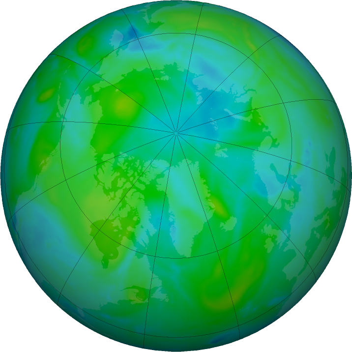 Arctic ozone map for 20 August 2023